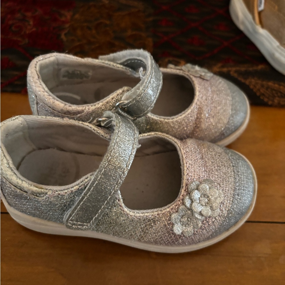 Glittery Silver Kids Shoes
